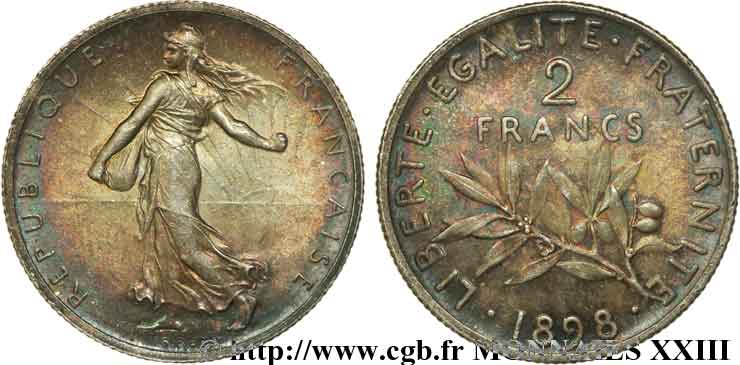 2 francs Semeuse 1898 Paris F.266/1 SPL 
