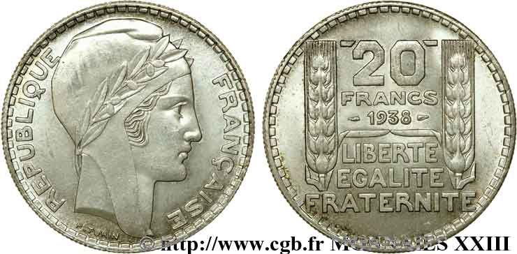 20 francs Turin 1938 Paris F.400/9 MS 