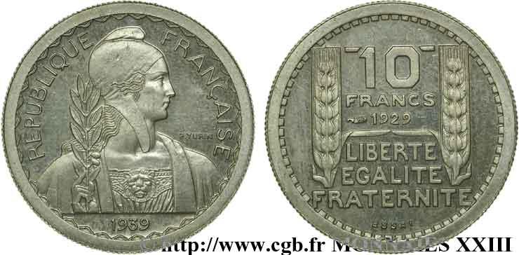 Essai de 10 francs Turin, petit module n.d. Paris Maz.2606 e SC 