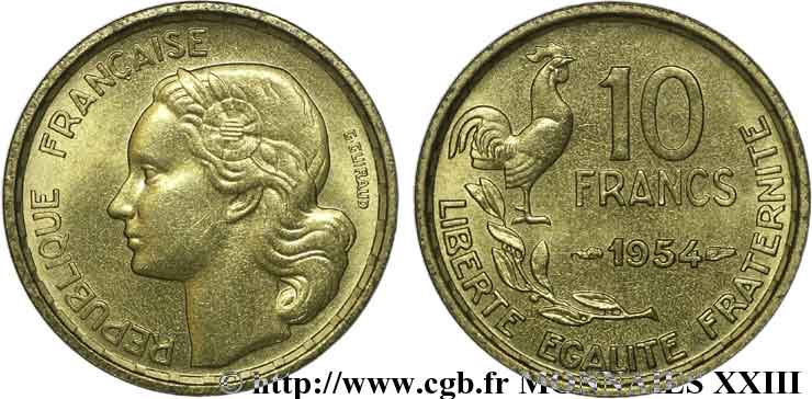 10 francs Guiraud 1954 Paris F.363/10 EBC 