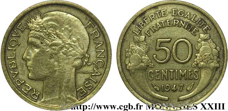 50 centimes Morlon 1947 Paris F.192/19 MBC 