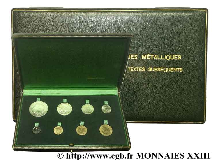 Boîte de 8 pièces de la Commission Monétaire n.d. Paris  fST 