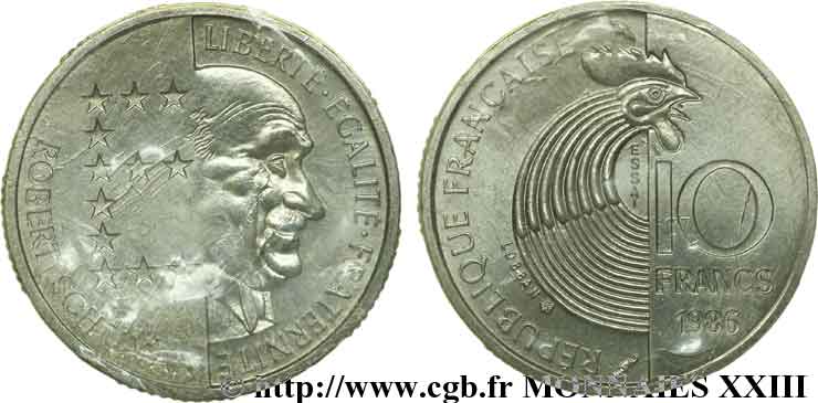 Essai de 10 francs Schuman 1986 Pessac F.374/1 FDC 