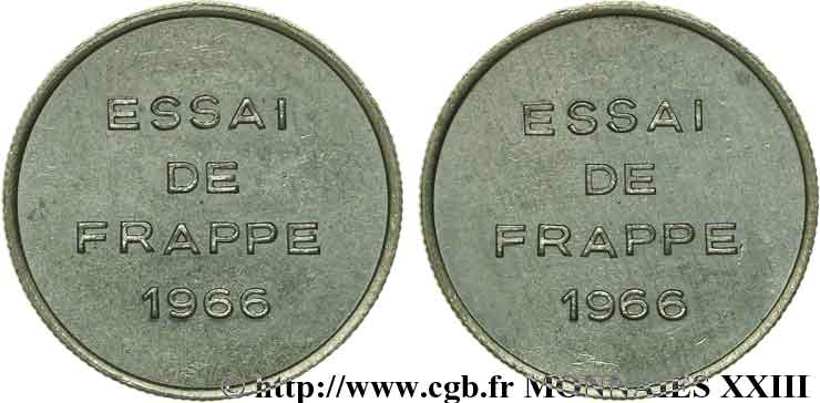 Essai de frappe d un module de 1/2 franc 1966 Paris G.428  AU 