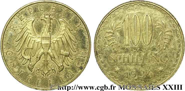 AUTRICHE - RÉPUBLIQUE 100 schillings 1934 Vienne EBC 