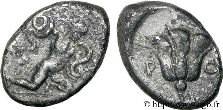 CARIA - CARIAN ISLANDS - RHODES Tridrachme ou double sicle VF