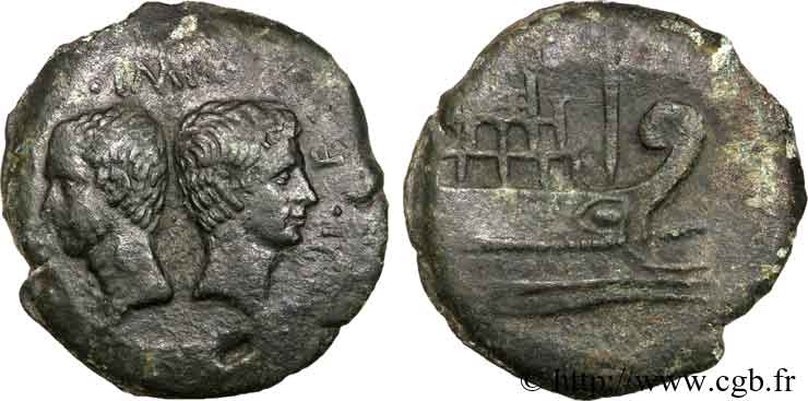 VIENNA - GIULIO CAESAR e OTTAVIANO Dupondius, (GB, Æ 31) BB