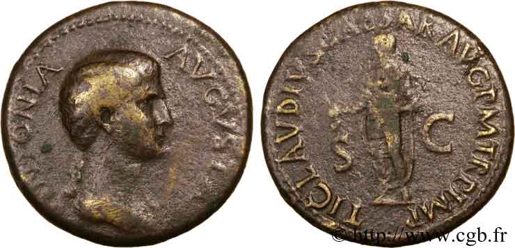 ANTONIA Dupondius, (MB, Æ 29) BC/BC+