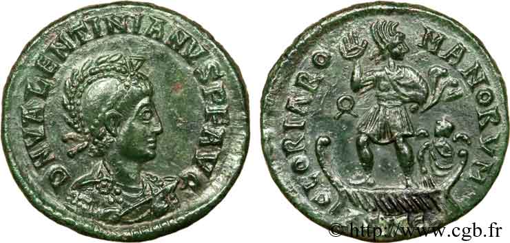 VALENTINIANO II Maiorina pecunia, (MB, Æ 2) MS
