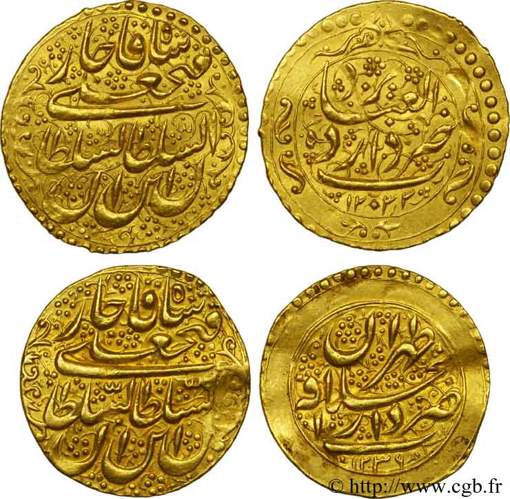 LOTTE Lot de 2 pièces de un Toman en or (4,61 g et 4,60 g) AU