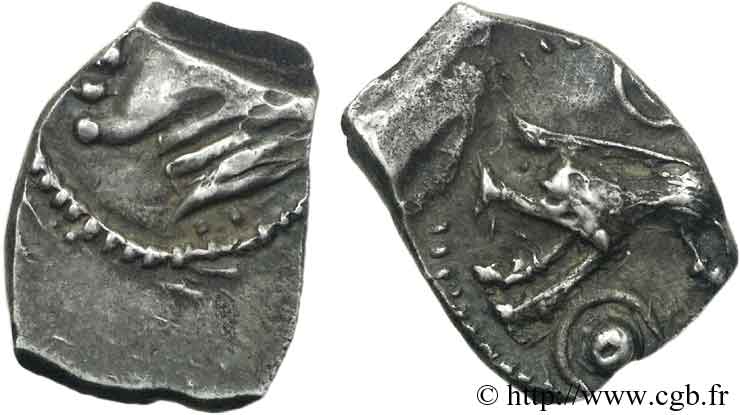 GALLIA - SOUTH WESTERN GAUL - RUTENI (Area of Rodez) Drachme “au sanglier”, à la grosse tête bouclée AU