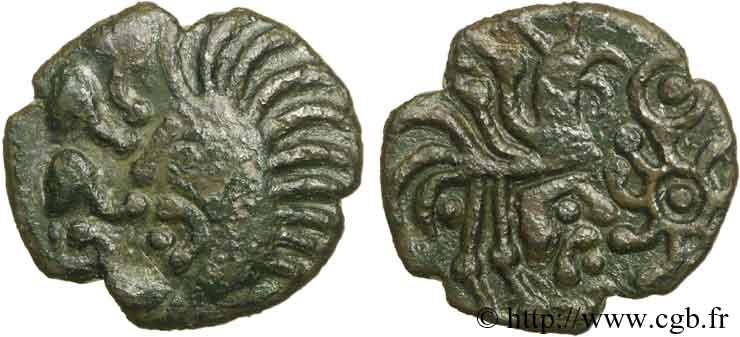 GALLIA - BELGICA - BELLOVACI (Regione di Beauvais) Bronze au coq à tête humaine XF/AU