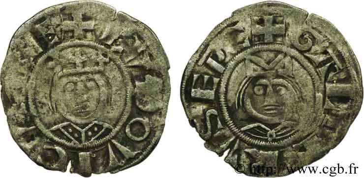 LUDWIG VII  THE YOUNG  Denier c. 1151-1174 Laon SS