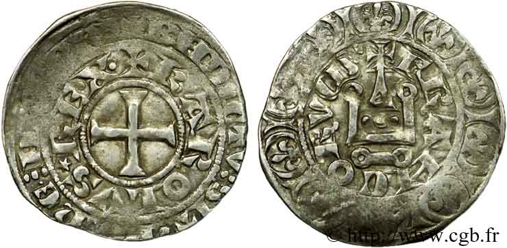 CHARLES IV  THE FAIR  Maille blanche n.d.  XF/VF