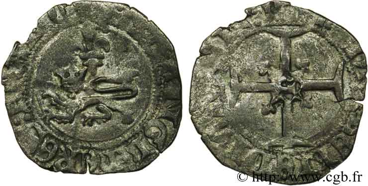 HENRY V OF LANCASTER Double tournois ou niquet dit  Léopard  30/11/1421 Rouen BC+