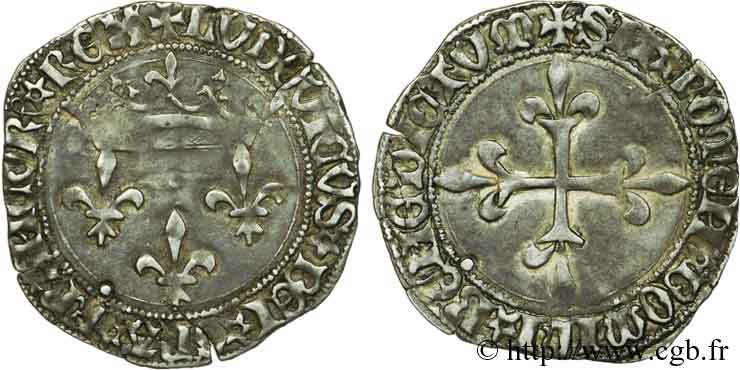 LOUIS XI LE PRUDENT Gros de roi 30/05/1477 Tournai TTB
