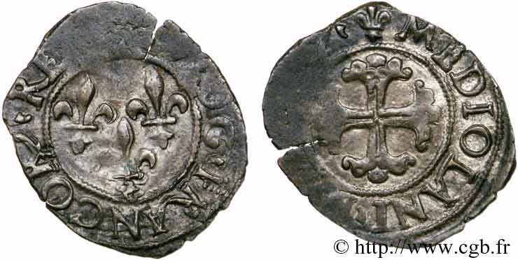 ITALIE - DUCHÉ DE MILAN - LOUIS XII Trillina ou 3 denari c. 1500-1512 Milan TTB