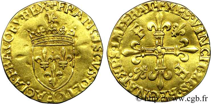 FRANCIS I Écu d or au soleil, 5e type 21/07/1519 Paris XF