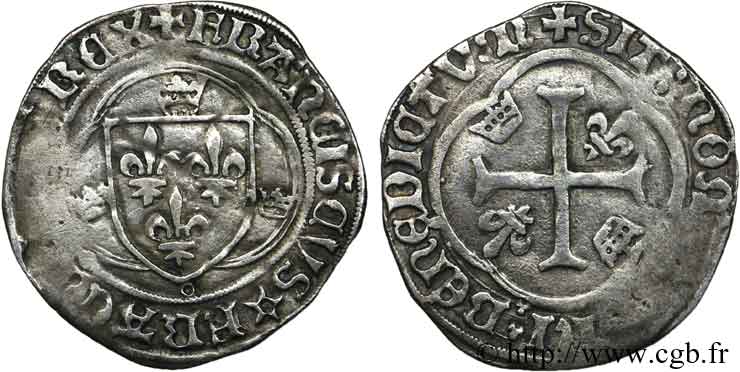 FRANCOIS I Grand blanc à la couronne, 1er type 23/01/1515 Rouen SS