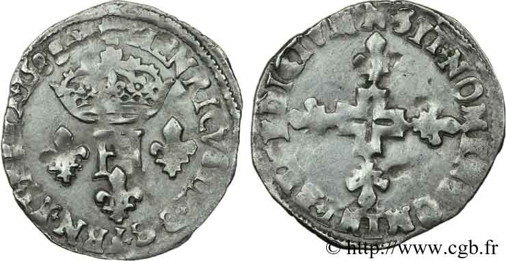 HENRI III Double sol parisis, 2e type 1588 Montpellier TTB/TB+
