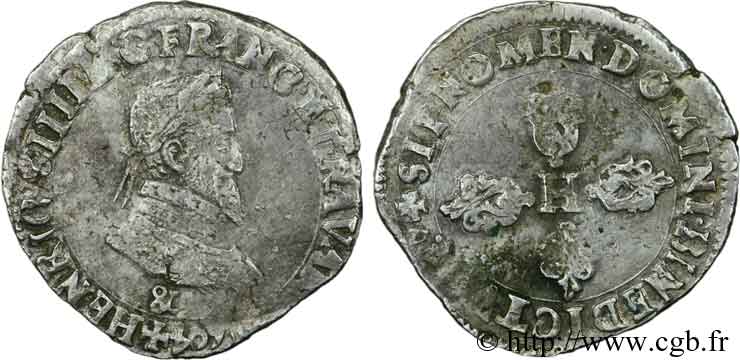 HENRY IV Demi-franc, type d Aix-en-Provence 1604 Aix-en-Provence VF