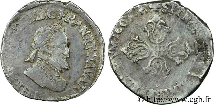 HENRI IV LE GRAND Demi-franc, type de Lyon 1603 Lyon TTB+/TTB