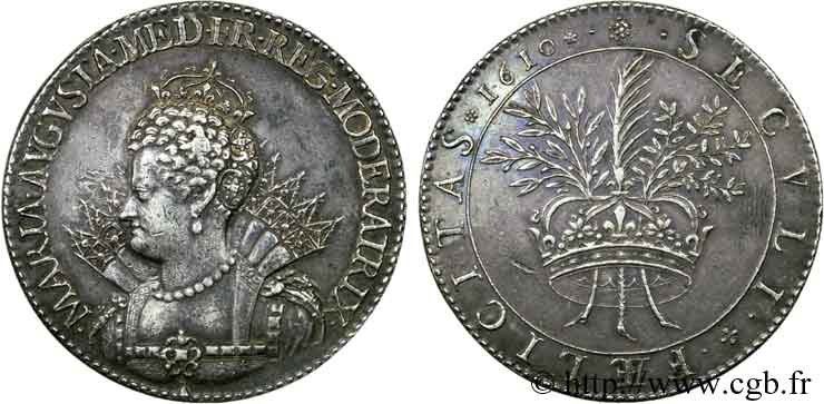 MARIE DE MÉDICIS Médaille du sacre de Marie de Médicis en 1610 MBC+