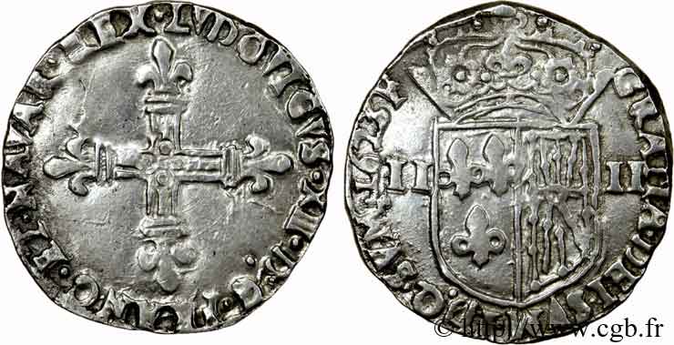 LOUIS XIII  Quart d écu de Navarre 1623 Saint-Palais q.SPL