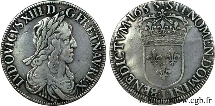 LOUIS XIII LE JUSTE Boîte écu de Warin de Louis XIII et écu à la mèche longue de Louis XIV 1653 Limoges TTB
