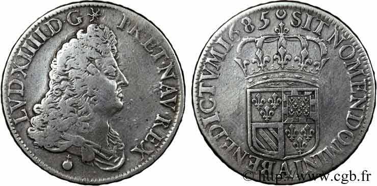 LOUIS XIV  THE SUN KING  Demi-écu de Flandre 1685 Paris S/fSS