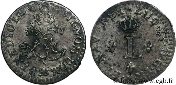 LOUIS XV  THE WELL-BELOVED  Sol de billon 1740 Strasbourg MBC