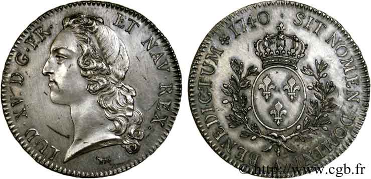 LOUIS XV DIT LE BIEN AIMÉ Pré-série de l écu dit  au bandeau  1740 Paris SPL