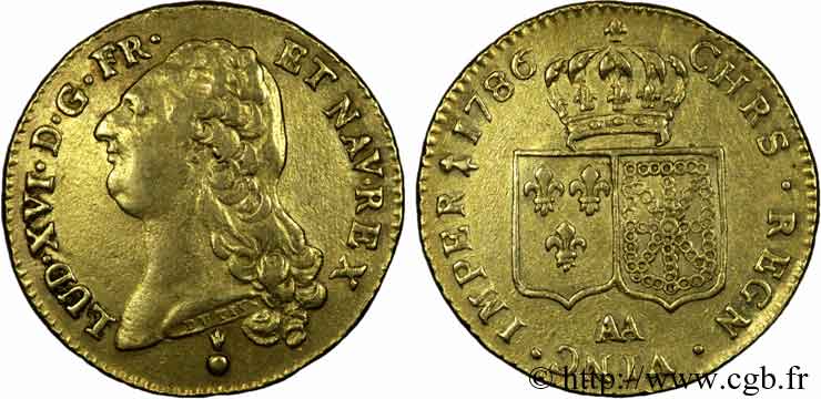 LOUIS XVI Double louis dit  aux écus accolés  1786 Metz TTB