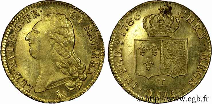 LOUIS XVI Double louis d’or aux écus accolés 1786 Nantes SPL