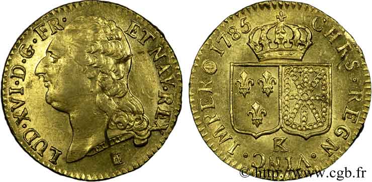 LOUIS XVI Louis d or dit “aux écus accolés” 1785 Bordeaux EBC