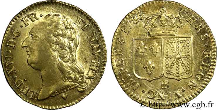 LOUIS XVI Louis d or aux écus accolés 1786 Strasbourg fST