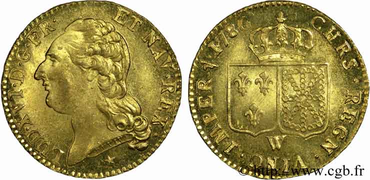 LOUIS XVI Louis d or dit  aux écus accolés  1786 Lille SPL