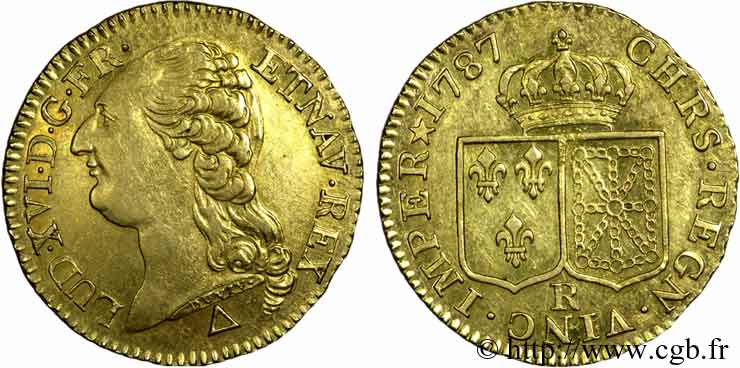 LOUIS XVI Louis d or dit  aux écus accolés , faux d’époque 1787 Orléans SUP