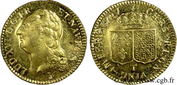 LOUIS XVI Louis d or dit  aux écus accolés  1787 Nantes SPL