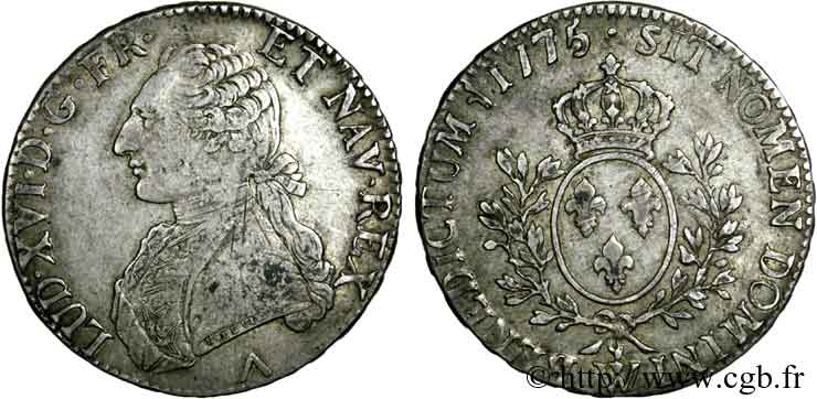 LOUIS XVI Écu dit  aux branches d olivier  1775 Lille TTB