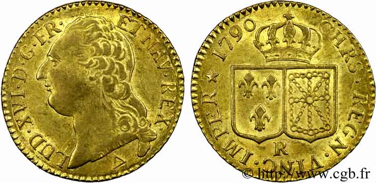 LOUIS XVI Louis d’or aux écus accolés, faux 1790 Orléans XF/AU