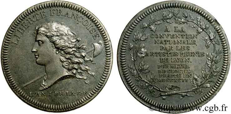 REVOLUTION COINAGE Essai de Galle à la liberté de poids lourd 1792 (MDCCXCII) Lyon SPL