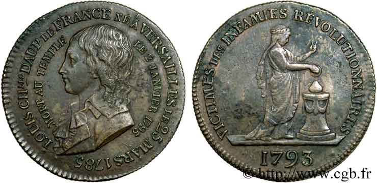LUIGI XVII Médaille pour la mort de Louis XVII AU