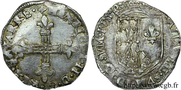 NAVARRE-BEARN - HENRY III Quart d écu de Navarre fSS