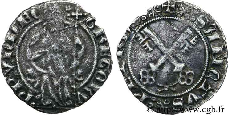 COMTAT-VENAISSIN - GREGORY XI (Pierre Roger de Beaufort) Gros ou carlin VF
