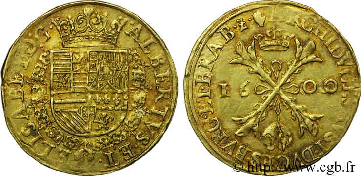 SPANISH NETHERLANDS - BRABANT - DUCHY OF BRABANT - ALBERT AND ISABELLA Double albertin 1600 Anvers AU