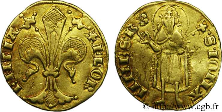 ITALIE - FLORENCE - RÉPUBLIQUE Florin d or c. 1325 Florence TTB