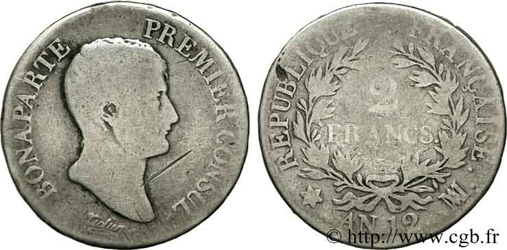 2 francs Bonaparte Premier Consul 1804 Marseille F.250/10 B 