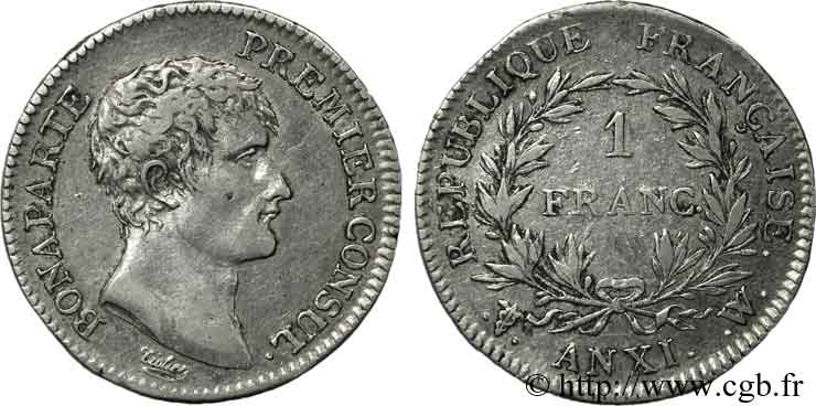1 franc Bonaparte Premier consul 1803 Lille F.200/7 MBC 