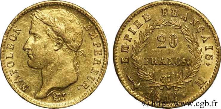 20 francs or Napoléon, tête laurée, Empire français 1811 Toulouse F.516/19 SS 